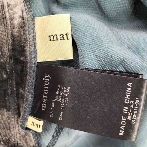マチュアリー maturely Velvet Opal ベルベット オパール ロングスリーブ長袖カットソー レディース