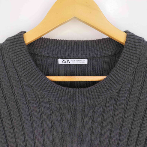 ザラ ZARA コットン リブ編み ニット メンズ import:M