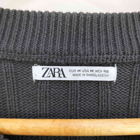 ザラ ZARA コットン リブ編み ニット メンズ import:M