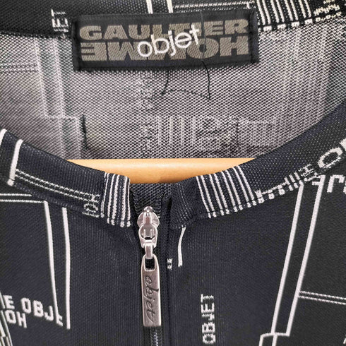 ゴルチエオムオブジェ GAULTIER HOMME objet 90S ジャガード ノーカラー ジップ トラック ジャケット メンズ FREE