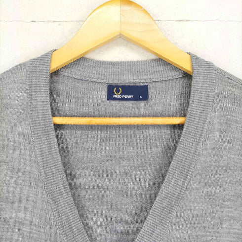 フレッドペリー FRED PERRY ユニオンジャックエルボーパッチ ニットカーディガン メンズ L