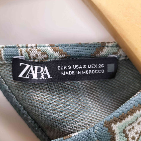 ザラ ZARA バックオープン 模様柄ワンピース レディース import:S