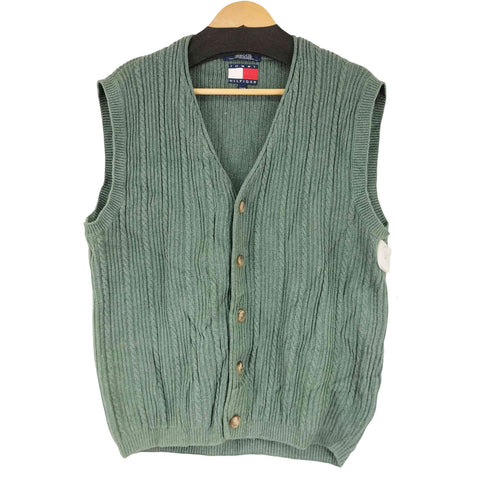 トミーヒルフィガー TOMMY HILFIGER 90s ケーブルニットベスト メンズ JPN:M