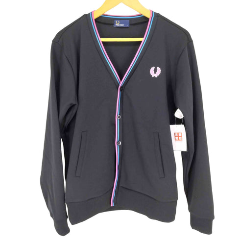 フレッドペリー FRED PERRY ジャージー素材 ラインデザインカーディガン メンズ K