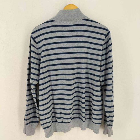 エルエルビーン L.L.Bean カシミヤ混 ボーダー ハーフジップニット ハイゲージ メンズ JPN:L