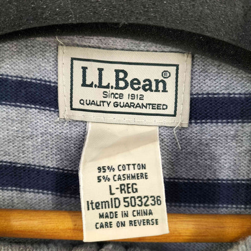 エルエルビーン L.L.Bean カシミヤ混 ボーダー ハーフジップニット ハイゲージ メンズ JPN:L