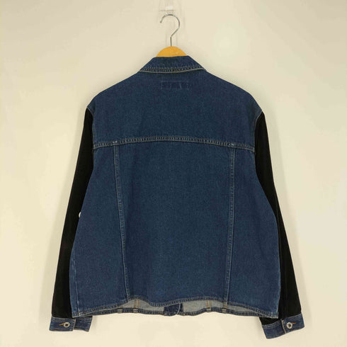 L.A.BLUES ベロア切替 スタッズデザイン デニム シャツジャケット レディース 14/16W
