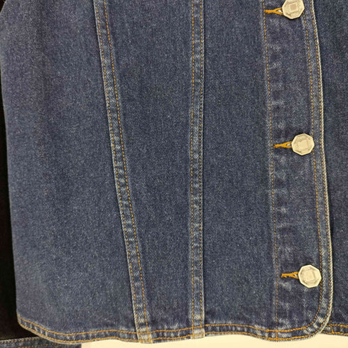 L.A.BLUES ベロア切替 スタッズデザイン デニム シャツジャケット レディース 14/16W