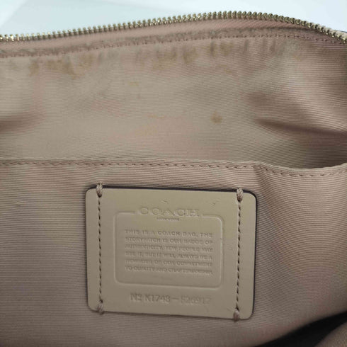 コーチ COACH 金ロゴ シボ革 2WAY レザー ハンドバッグ ショルダー バッグ レディース