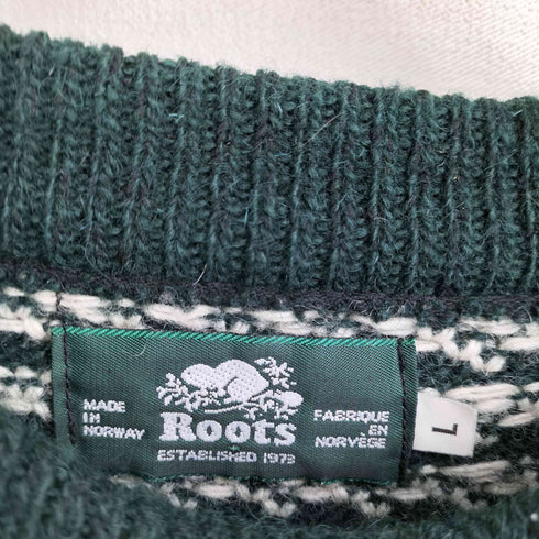 ルーツ Roots 80-90s ノルウェー製 バーズアイニット メンズ L