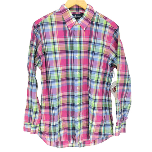 ラルフローレン RALPH LAUREN CUSTOM FIT マドラスチェック メンズ L