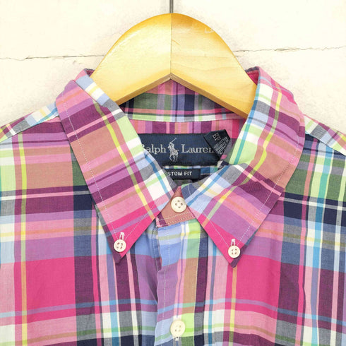 ラルフローレン RALPH LAUREN CUSTOM FIT マドラスチェック メンズ L
