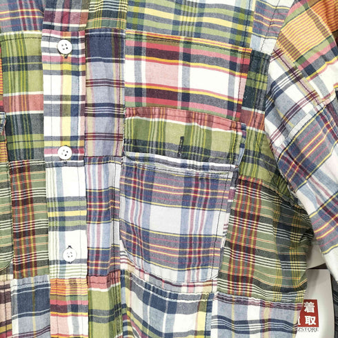 ラルフローレン RALPH LAUREN CUSTOM FIT チェックパッチワーク コットンシャツ メンズ L