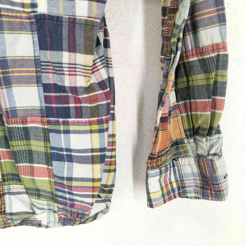 ラルフローレン RALPH LAUREN CUSTOM FIT チェックパッチワーク コットンシャツ メンズ L