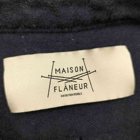 MAISON FLANEUR ウールライクラバンドカラーシャツ メンズ 44