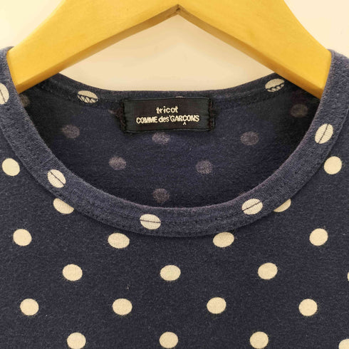 トリココムデギャルソン tricot COMME des GARCONS ドット柄 クルーネックTシャツ レディース