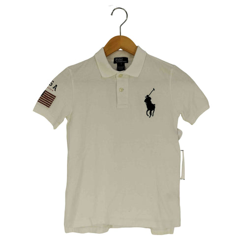 ポロバイラルフローレン Polo by RALPH LAUREN ポニー刺繍 星条旗パッチ 鹿の子 ポロシャツ レディース 7
