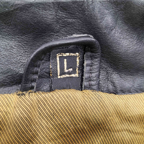 ジップアップレザージャケット メンズ L