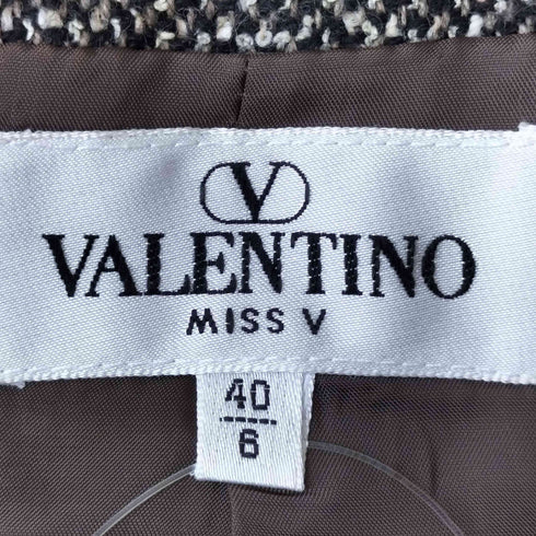 ヴァレンティノ Valentino MISS V モヘア混 ウール デザイン ノーカラージャケット レディース 40