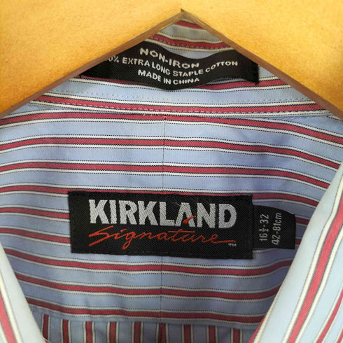 KIRKLAND コットンストライプ BDシャツ メンズ 161/2
