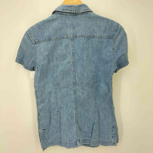 ギャップ Gap 90-00S OLD 紺タグ デニム S/S シャツ レディース import:S