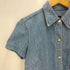ギャップ Gap 90-00S OLD 紺タグ デニム S/S シャツ レディース import:S