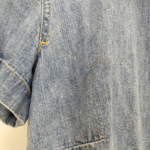 ギャップ Gap 90-00S OLD 紺タグ デニム S/S シャツ レディース import:S