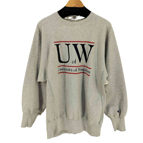 チャンピオン Champion USA製 刺繍タグ REVERSE WEAVE UNIVERSITY OF WISCONSIN クルーネックスウェット メンズ import:XL