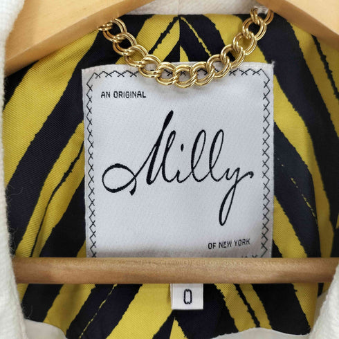 Milly デザインボタン 凹凸 総柄 ステンカラーコート レディース 0