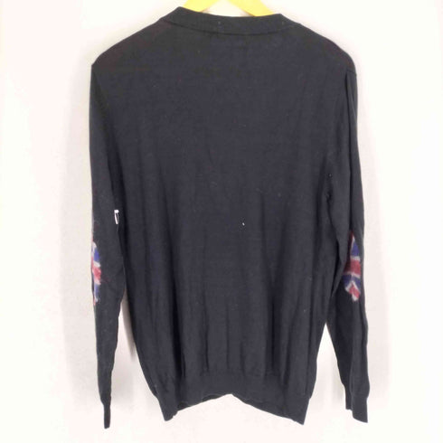 フレッドペリー FRED PERRY ユニオンジャックエルボーパッチウールカーディガン メンズ L