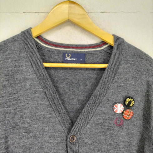 フレッドペリー FRED PERRY バッジ装飾ウールカーディガン メンズ M