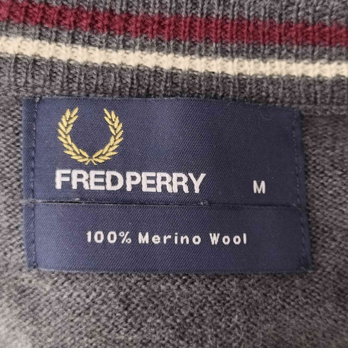 フレッドペリー FRED PERRY バッジ装飾ウールカーディガン メンズ M