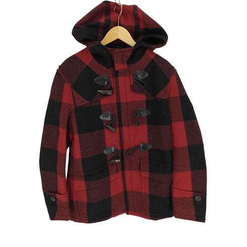 バーバリーブラックレーベル BURBERRY BLACK LABEL 裏地 キルティング バッファローチェック ジップ トグル ダッフル コート メンズ import:L