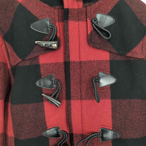 バーバリーブラックレーベル BURBERRY BLACK LABEL 裏地 キルティング バッファローチェック ジップ トグル ダッフル コート メンズ import:L