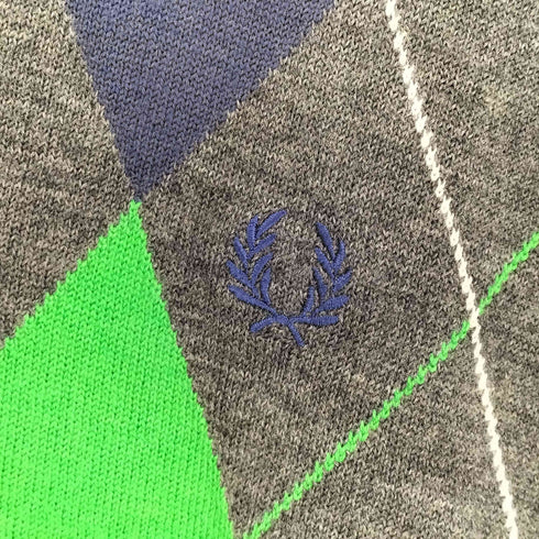 フレッドペリー FRED PERRY アーガイル柄カーディガン メンズ M
