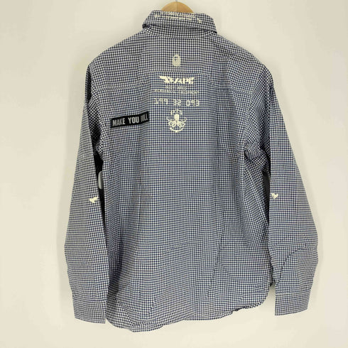 アベイシングエイプ A BATHING APE BUSY OPERTR ギンガム チェック L/S シャツ 猫目ボタン メンズ JPN:L