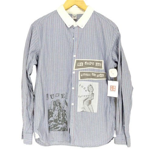 ルーカーバイネイバーフッド LUKER BY NEIGHBORHOOD フォトパッチデザインストライプクレリックシャツ メンズ L