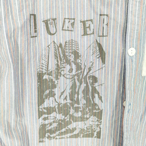 ルーカーバイネイバーフッド LUKER BY NEIGHBORHOOD フォトパッチデザインストライプクレリックシャツ メンズ L