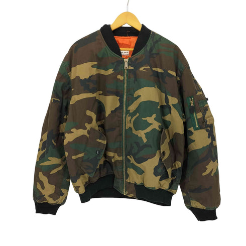 FOSTEX GARMENTS AEVIL LABELS PRINT BOMBER JACKET メンズ 2XL