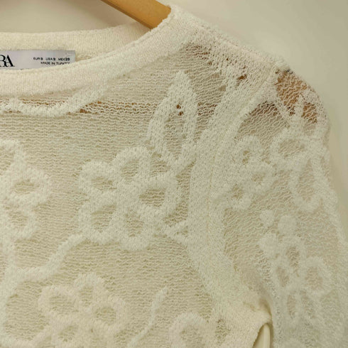 ザラ ZARA FLORAL KNIT TOP レディース import:S
