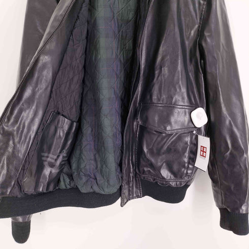 ドッカーズ DOCKERS 裏地 タータンチェック フェイクレザー A-2 フライト ジャケット メンズ import:M