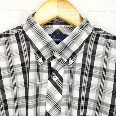 フレッドペリー FRED PERRY チェック柄半袖シャツ メンズ M