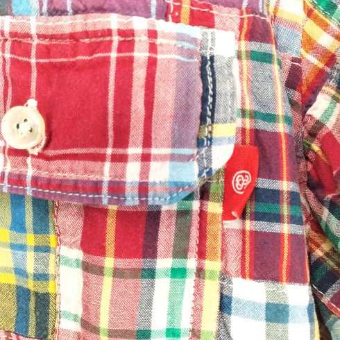 ステューシー Stussy チェックパッチワーク半袖シャツ メンズ L