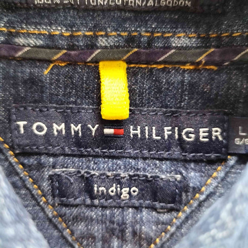 トミーヒルフィガー TOMMY HILFIGER L/S ボタンダウンデニムシャツ インディゴ メンズ import:L