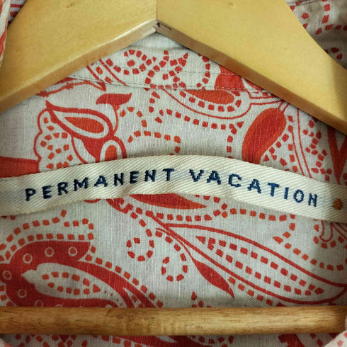 Permanent vacation ペイズリー柄 ハーフボタン ポケット リネンシャツ メンズ