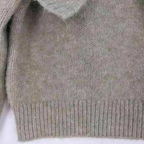 ザラ ZARA WIDE LAPEL KNIT SWEATER ワイド ラペル ニット スウェット レディース import:M