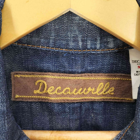 DECAUVILLE イタリア製 レザー切替 デニムジャケット メンズ import:L