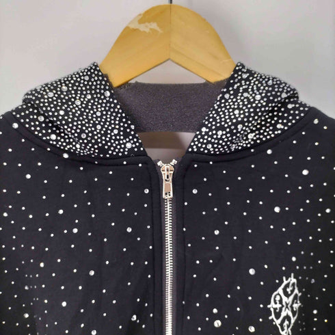 GLACIER BOY Gypsophila Full Diamond Hoodie ラインストーンハーフジップボンディングパーカー メンズ import:S