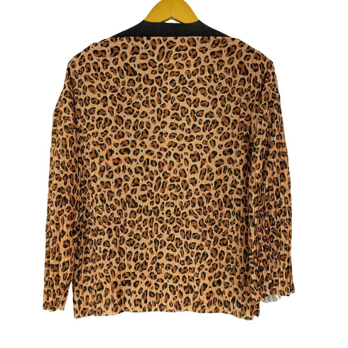 ザラ ZARA レオパード プリーツカットソー レディース US S