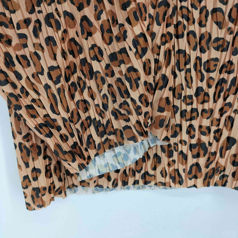 ザラ ZARA レオパード プリーツカットソー レディース US S